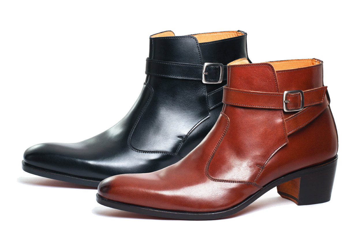 Boots with high heel for men | VINCENNES black nappa | satin setter