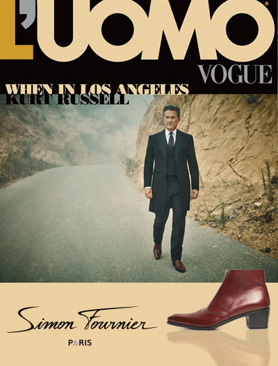 L'UOMO VOGUE Cover : Kurt Russell with high heels boots for men